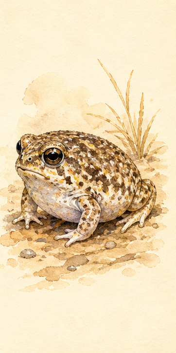 Desert rain frog watercolor illustration